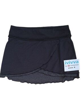 Ivivva Girl by Lululemon🍋Sport Reversible Rehearsal Black Grey Skirt size 6